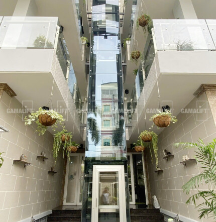 Thang máy kính ngoài trời - Biệt thự song lập